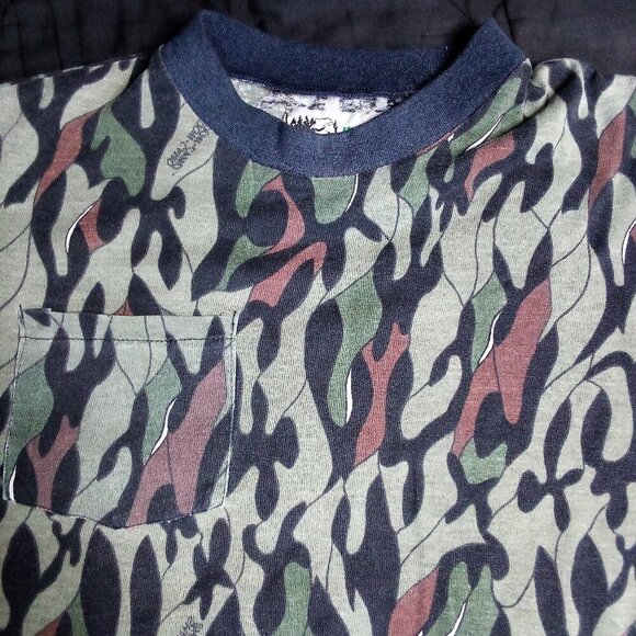 Vintage Jim Teeny Shadow Camouflage Pocket Long Sleeve T-Shirt - Picture 1 of 5